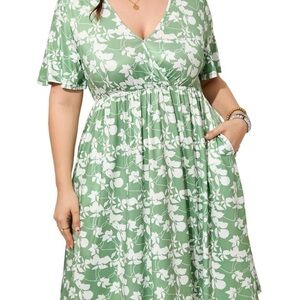 Women’s Plus Size Wrap Summer Wedding Guest Dress